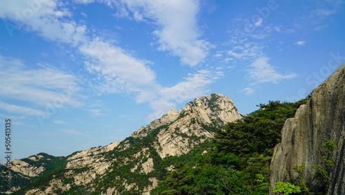 Fototapeta Naklejka Na Ścianę i Meble -  The Beautiful Clouds of Bukhansan Mountain