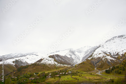 landscape in the mountains (autumn with snow)