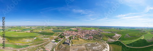 Panoramic aerial view of the village of Tiedra, Valladolid photo
