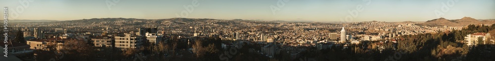 Panoramic view of Ankara from Atakule in the evening