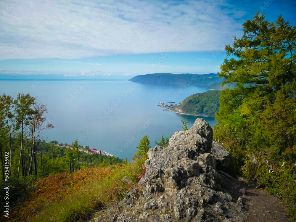 View on lake Baikal during summer, in the vicinity of Irkutsk, Russia