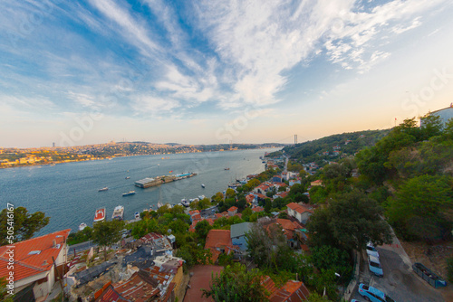 Galatasaray island and 15 July martyrs bridge (Bosphorus Bridge) photo