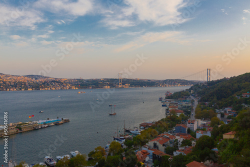 Galatasaray island and 15 July martyrs bridge (Bosphorus Bridge) photo