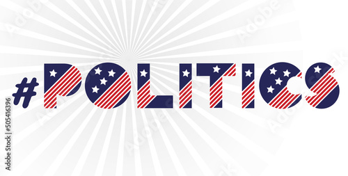 Hashtag midterm election banner on white background. 2022 political campaign for flyer, post, print, stiker template design Patriotic motivational message quotes Politics Vector illustration.