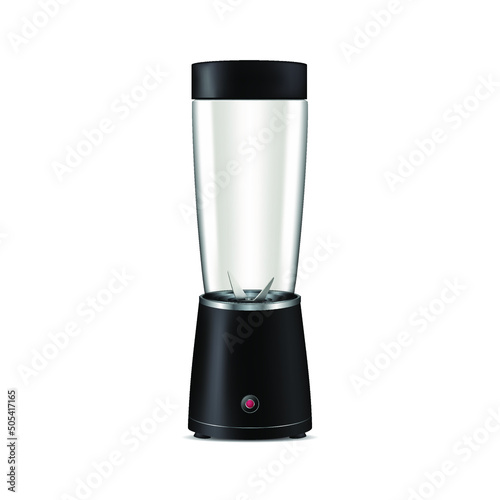 Blender vector illustration. Blender 3 d. Realistic illustration of a kitchen appliance. Smoothie maker.