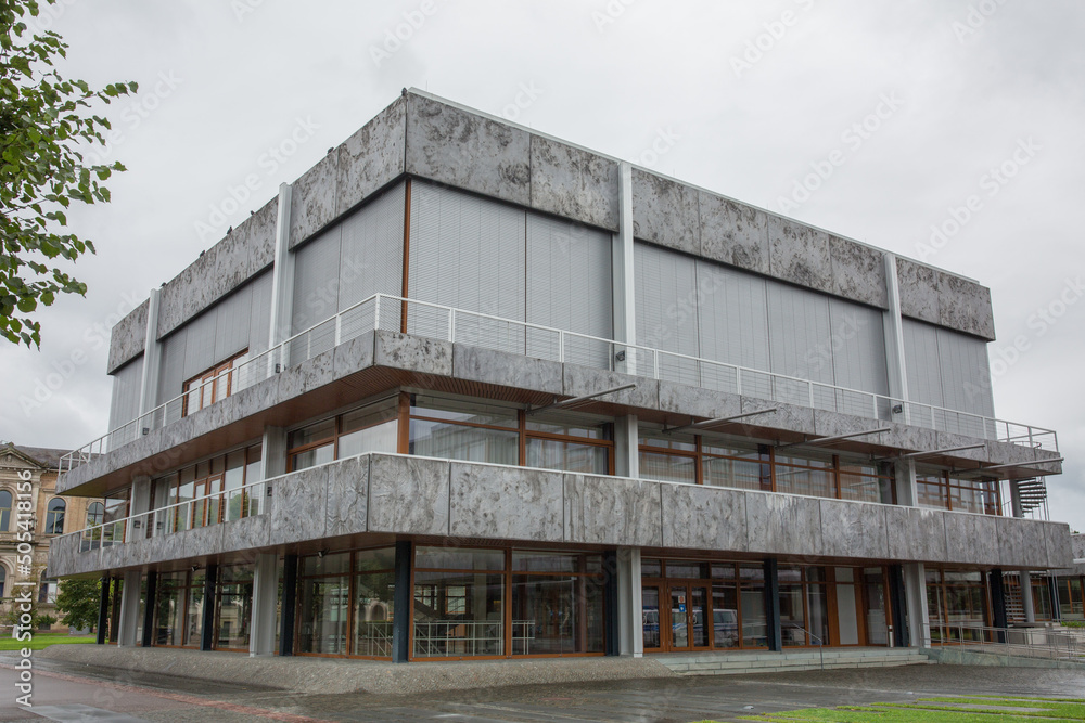 View on the main building of the Bundesverfassungsgericht (federal constitutional court of Germany). Symbol for justice.