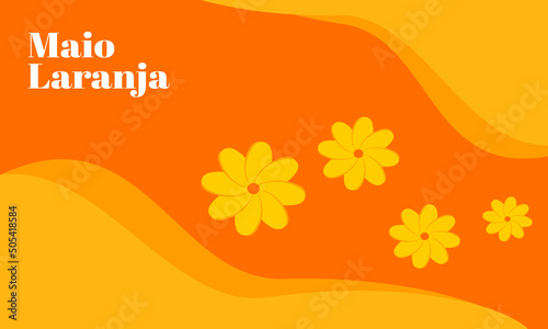 Maio laranja campaign against violence research of children 18 may day vector Vector