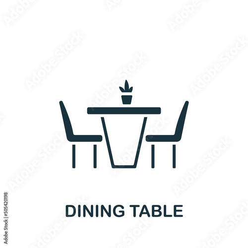 Dining Table icon. Monochrome simple Interior Furniture icon for templates, web design and infographics