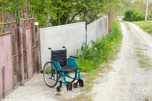 wheelchair in an abandoned building
