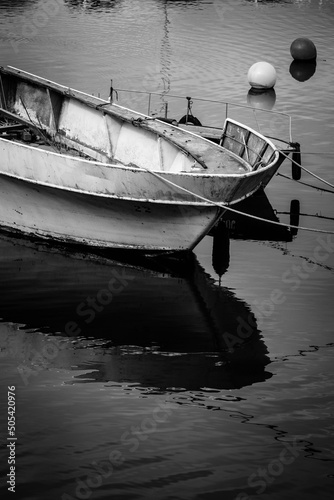 Bow of a boat moored in the small dock of the village of Pontevedra, in Galicia (Spain) © MIMOHE