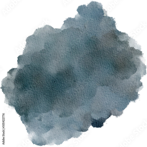 Ocean Watercolor Paint Stain Background Circle