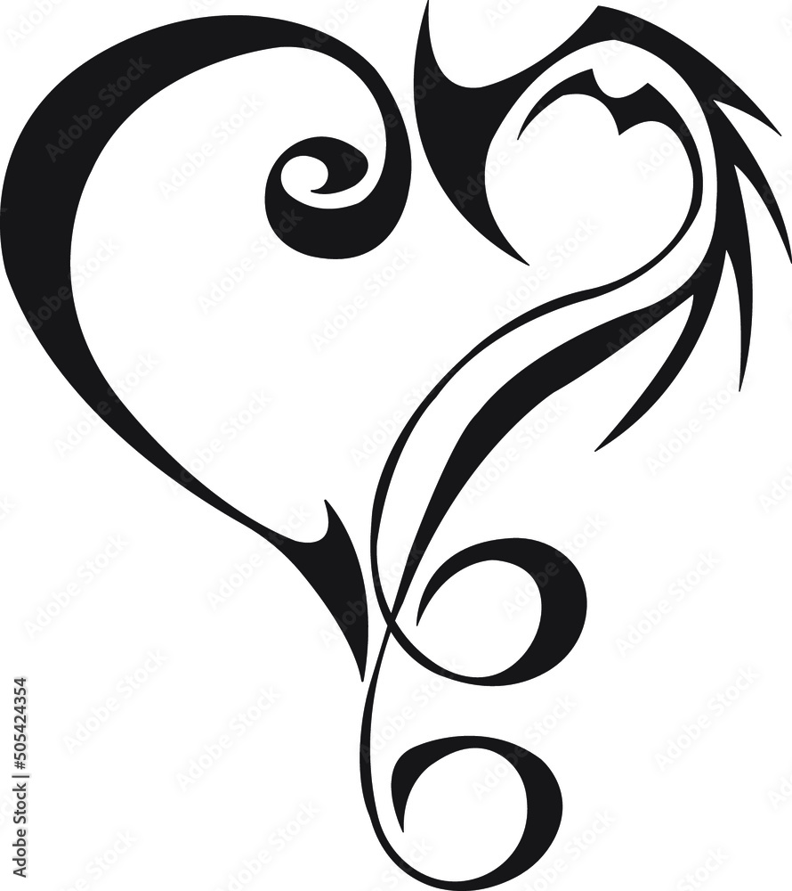 Tattoo love on white background Tattoo love on white background