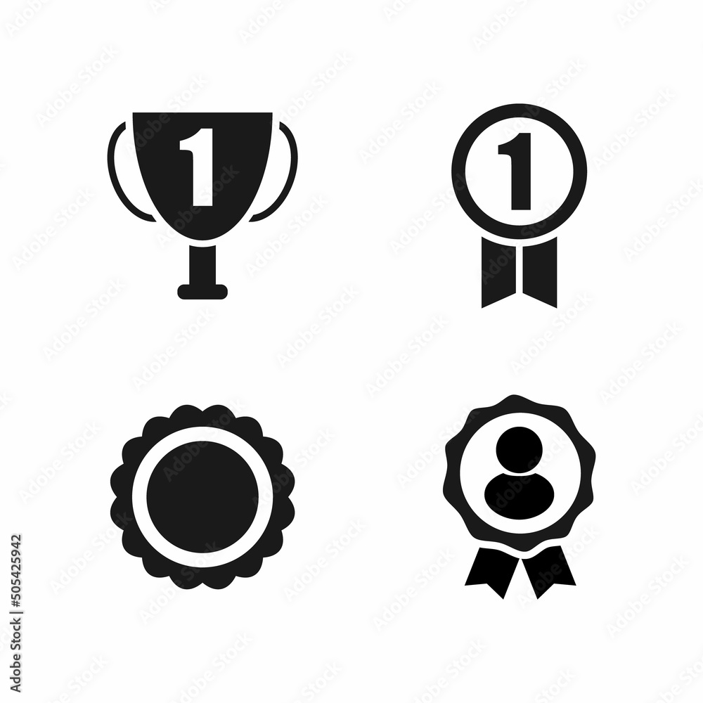 Award, winner ribbon, medal, trophy cup vector icon Award, winner ribbon, medal, trophy cup vector icon