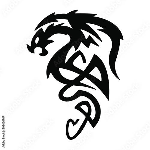 Dragon tattoo on white background