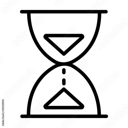 Hourglass icon. Minimalistic linear design. Isolated vector on a white background.