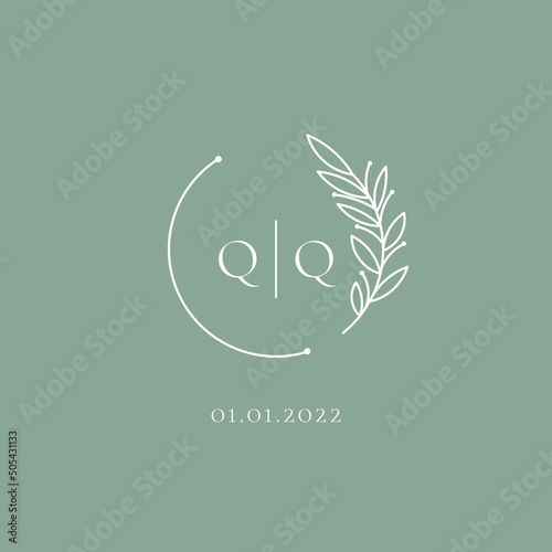 Initial letter QQ wedding logo design ideas