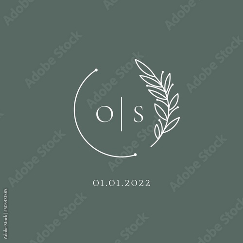 Initial letter OS wedding logo design ideas