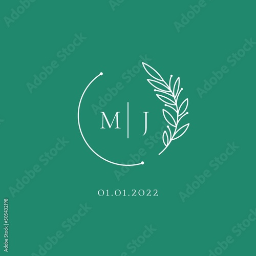 Initial letter MJ wedding logo design ideas