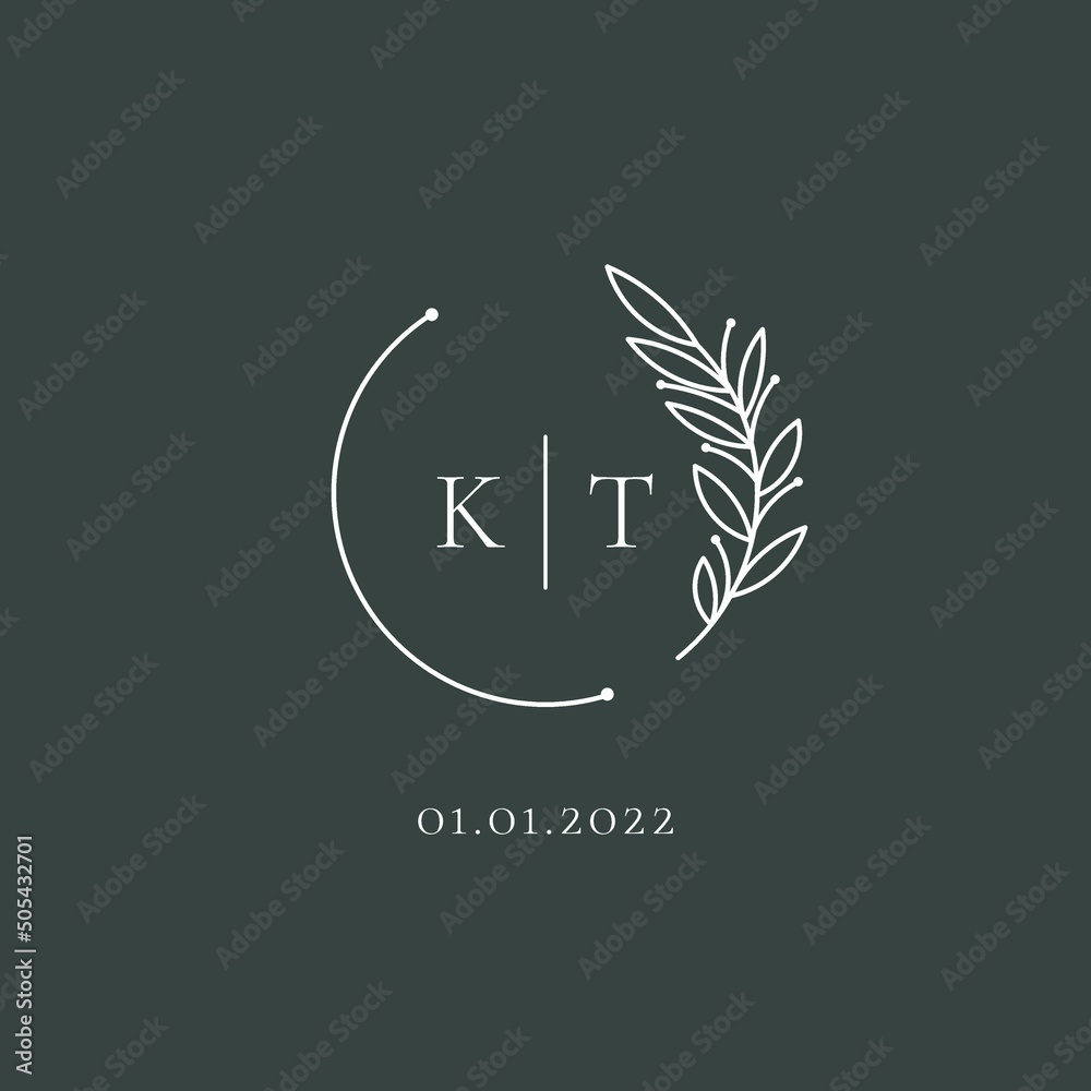 Initial letter KT wedding logo design ideas Stock Vector | Adobe Stock