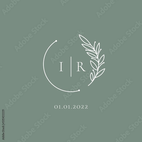 Initial letter IR wedding logo design ideas