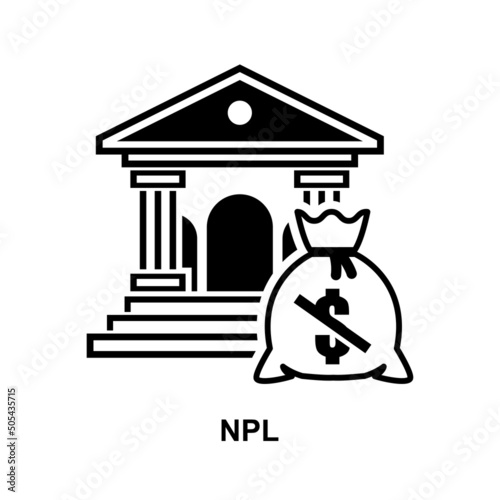 NPL debt icon isolated on white background vector illustration.