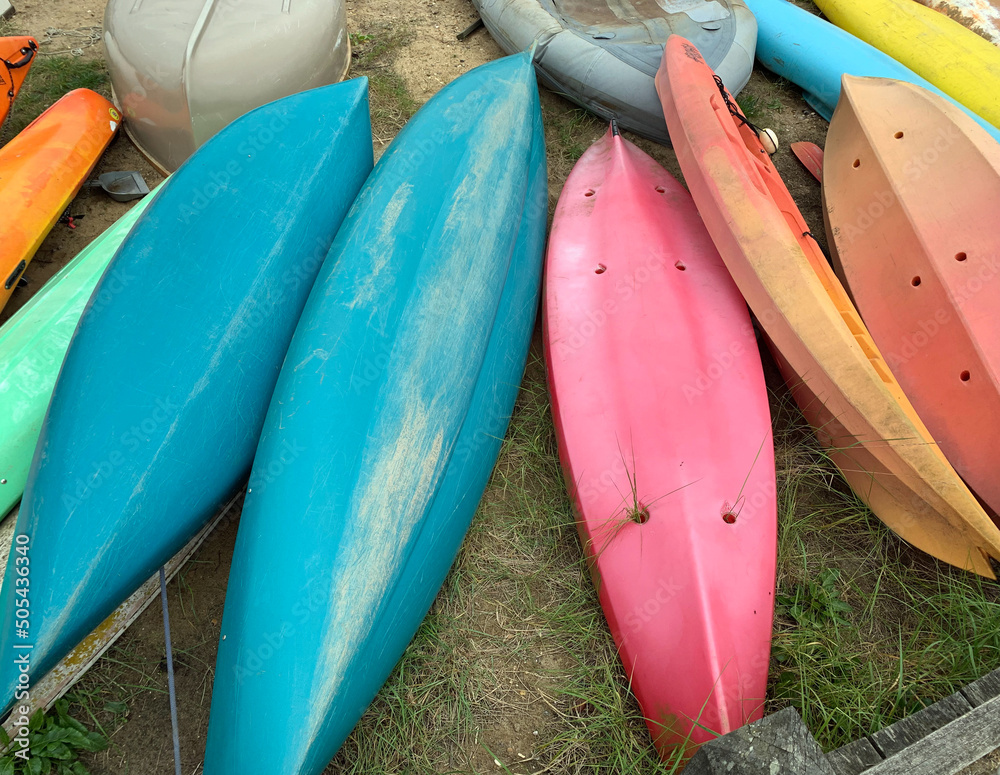 Colourful kayaks Colourful kayaks