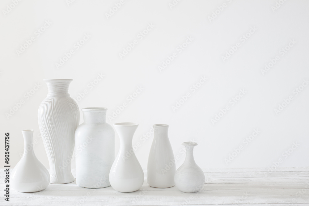ceramic white vases on white background ceramic white vases on white background