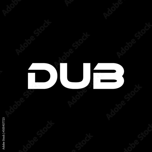 DUB letter logo design with black background in illustrator, vector logo modern alphabet font overlap style. calligraphy designs for logo, Poster, Invitation, etc.