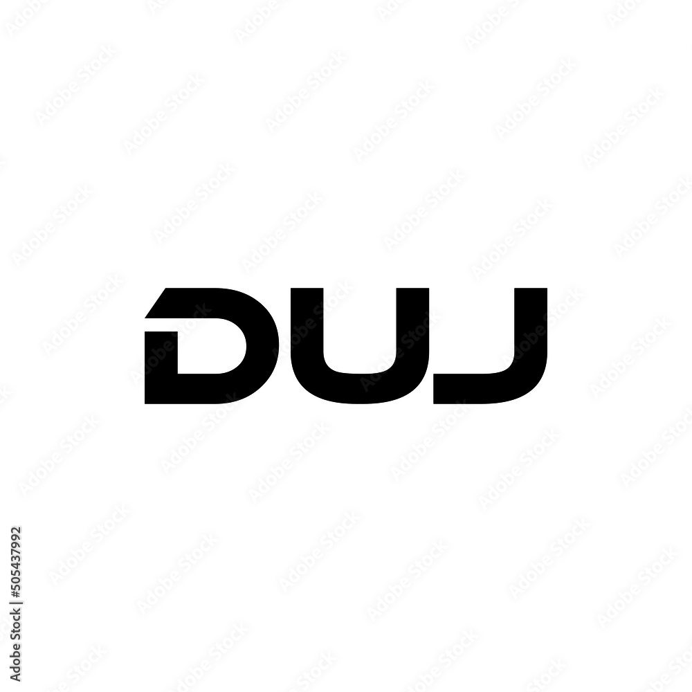DUJ letter logo design with white background in illustrator, vector logo modern alphabet font overlap style. calligraphy designs for logo, Poster, Invitation, etc.