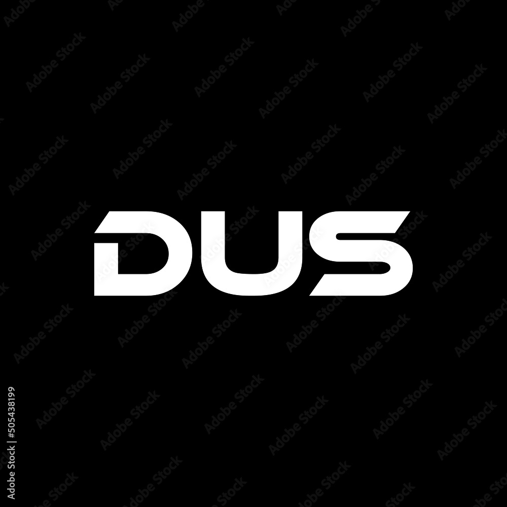 DUS letter logo design with black background in illustrator, vector ...