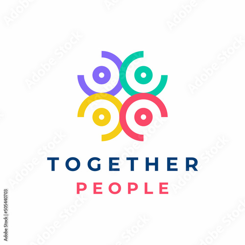 People together human unity logo icon design vector