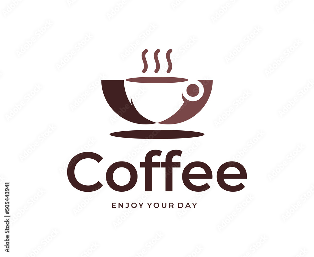 Coffee cup cafe Logo design vector template