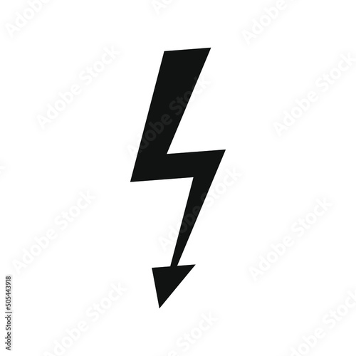 Lightning bolt icon. High voltage warning sign. Thunder flash symbol. Vector illustration image.