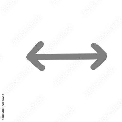 幅　両方向の矢印のアイコン　ラフな手描き
