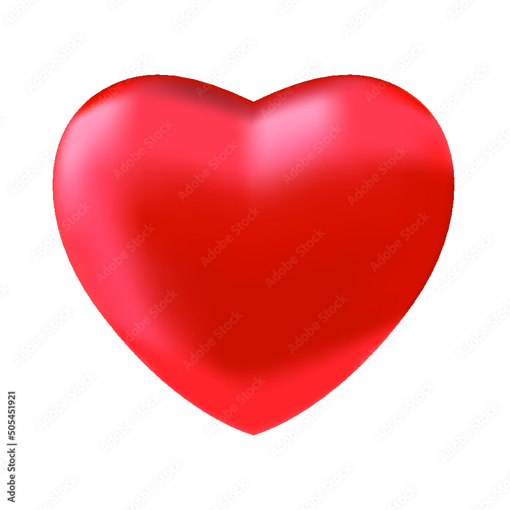 Red heart isolated on a white background. Love symbol