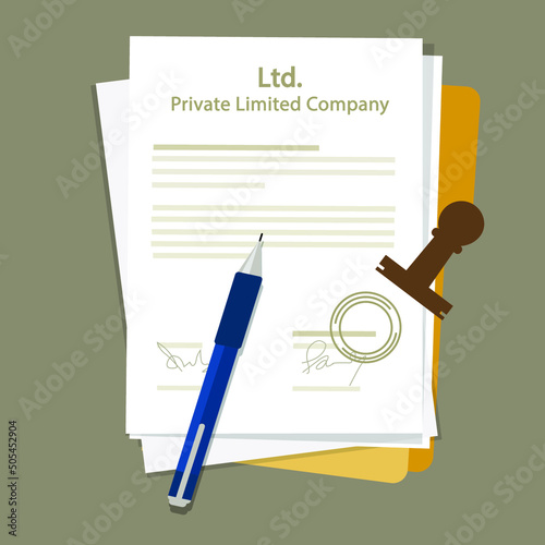 Vector illustration Private Limited Company document - types of business corporation organization
