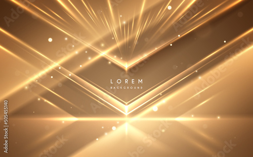 Abstract golden light rays background