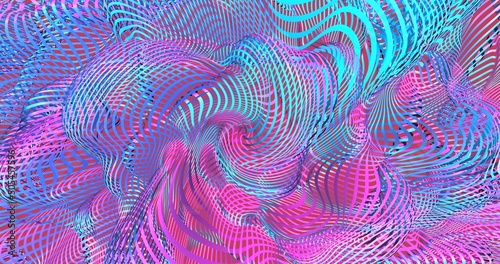 Neon background with fluorescent liquid colors. Ultraviolet abstract blue  purple  pink color. 3D illustration