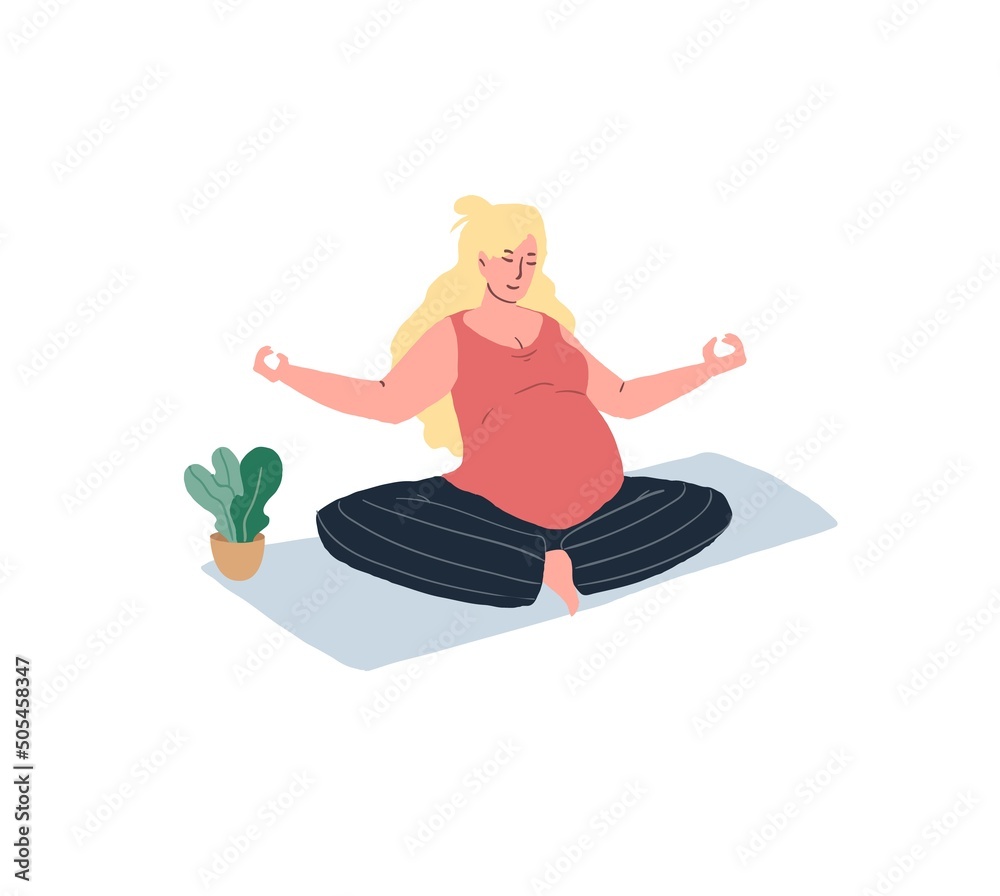 Vector flat cartoon character,pregnant woman sitting in lotus position-pregnancy yoga courses for new mothers,childbirth preparation,healthy happy motherhood social concept,web site banner ad design Vector flat cartoon character,pregnant woman sitting in lotus position-pregnancy yoga courses for new mothers,childbirth preparation,healthy happy motherhood social concept,web site banner ad design