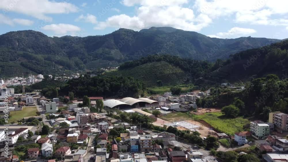 Small and organized country town with lots of vegetation, aerial drone view, Venda Nova do Imigrante, Espirito Santo, Brazil, Small and organized country town with lots of vegetation, aerial drone view, Venda Nova do Imigrante, Espirito Santo, Brazil,
