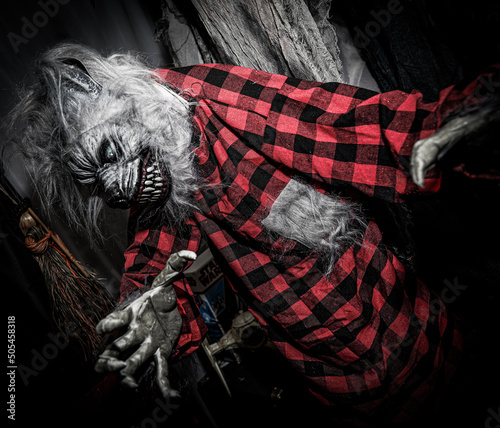 Photo creepy werewolf Halloween decoration