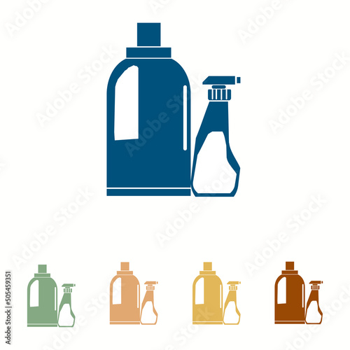 Plastic bottles for liquid laundry detergent, bleach, dishwashing