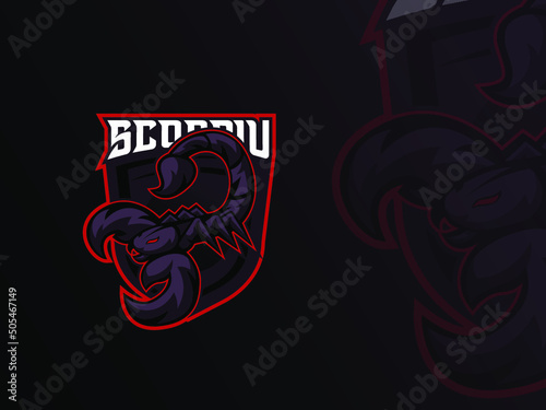 Vector illustration of the professional and unique sports mascot logo with the cartoon scorpion