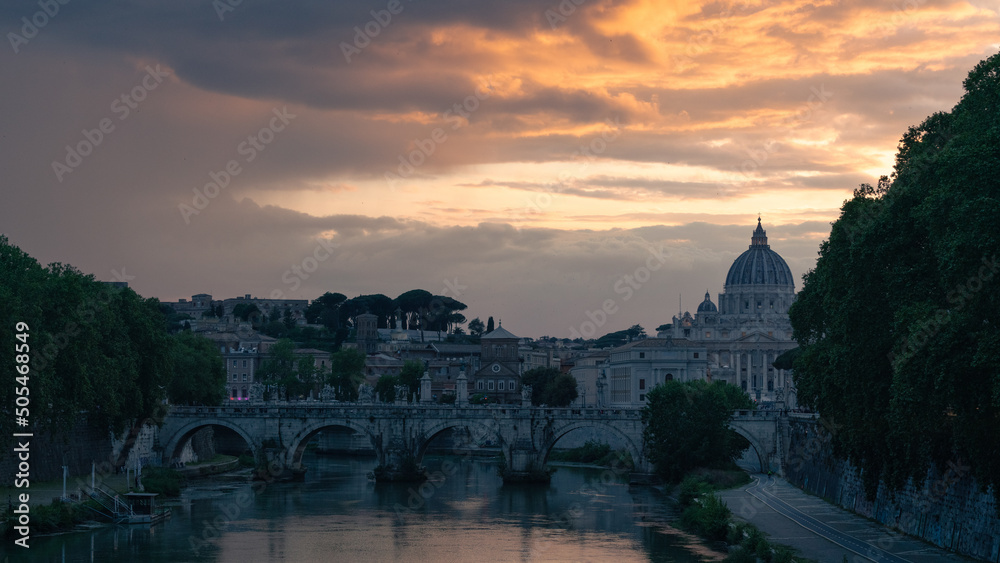 sunset at rome ponte umberto