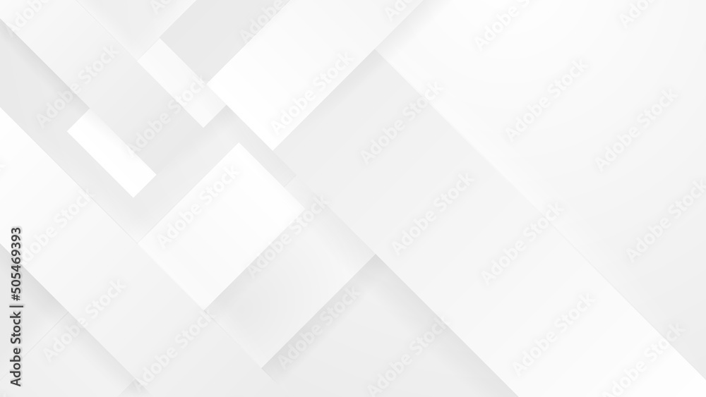 White Clear Blank Subtle Abstract Vector Geometrical Background. Monotone Light Empty Concave Surface. Minimalist Style Wallpaper. Futuristic 3D Illustration - obrazy, fototapety, plakaty 