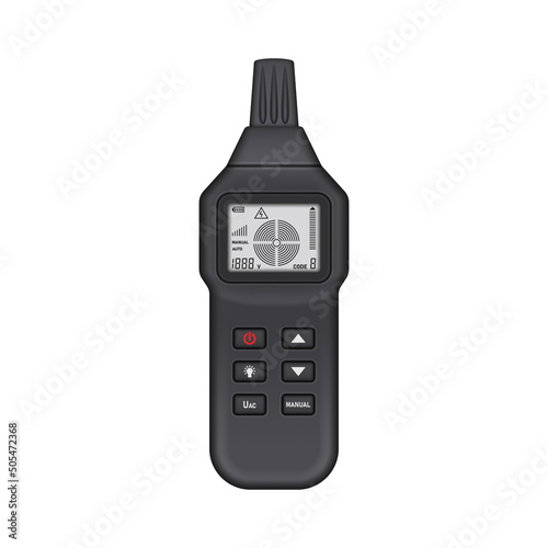 Device for finding hidden wiring and cables in walls. Vector illustration.