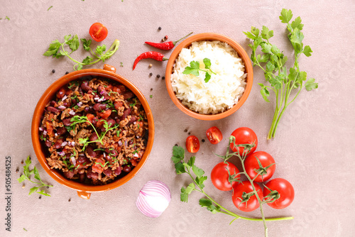Fotografie chili con carne- top view
