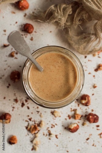 homemade hazelnut butter in the jar