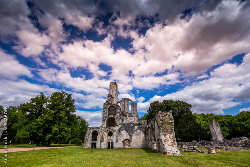 ruins of Chaalis abbey, Chaalis, France