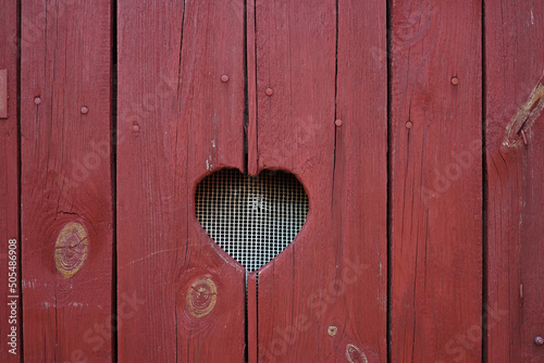 red wooden door